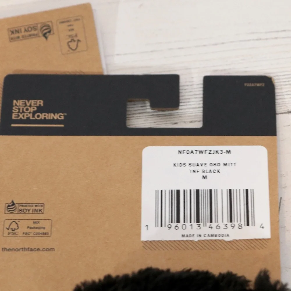 North Face Kids Suave Oso Mitt TNF Black Medium NEW